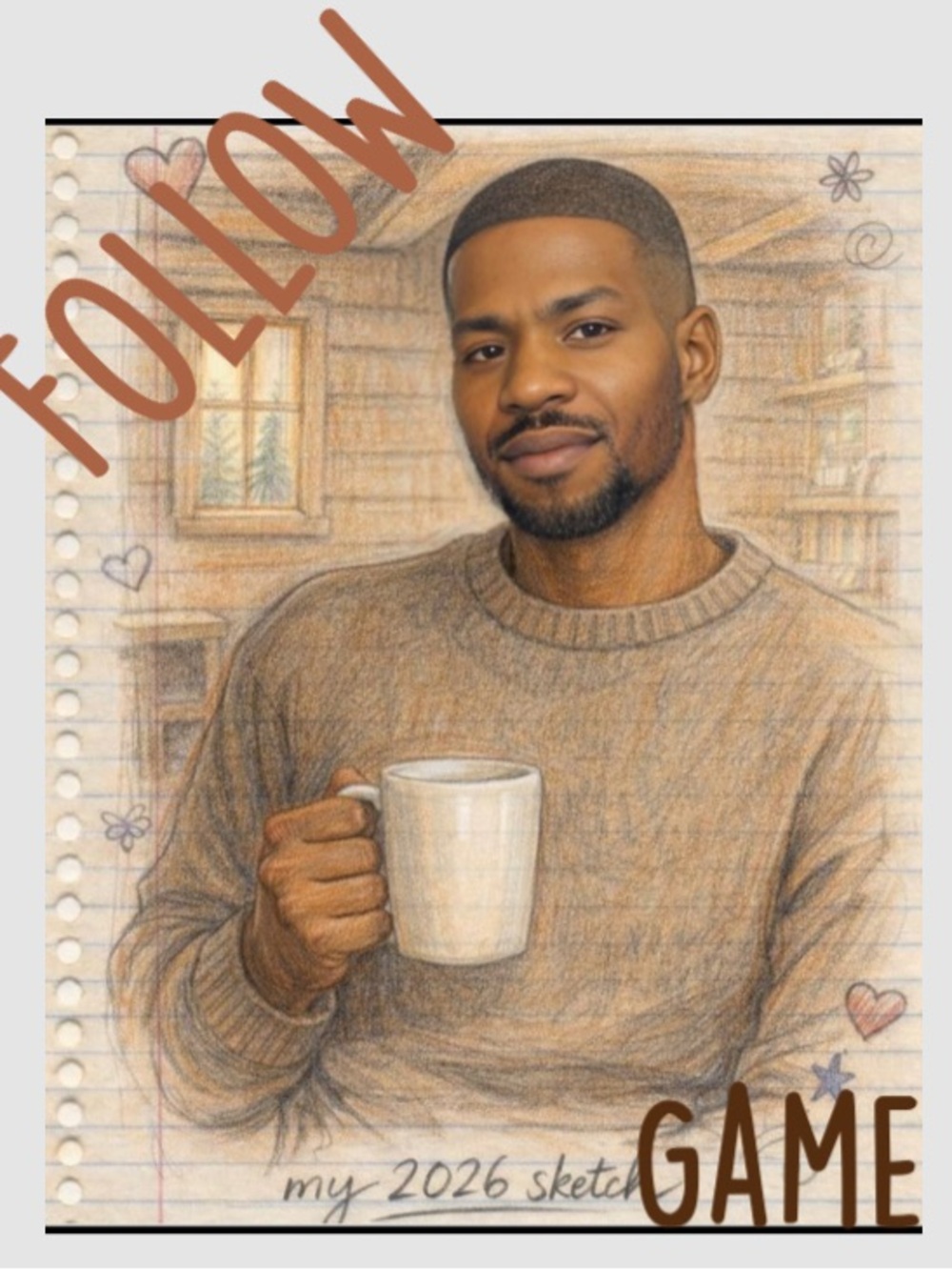 Structure Men's Brown Crewneck Sweater Art Print